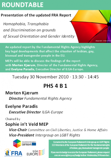Intergroup Roundtable: Updated report on homophobia in Europe